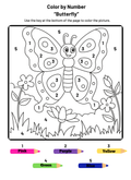 Color By the Number "Butterfly"