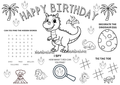 Dino-Mite Birthday Bash Activity Sheet