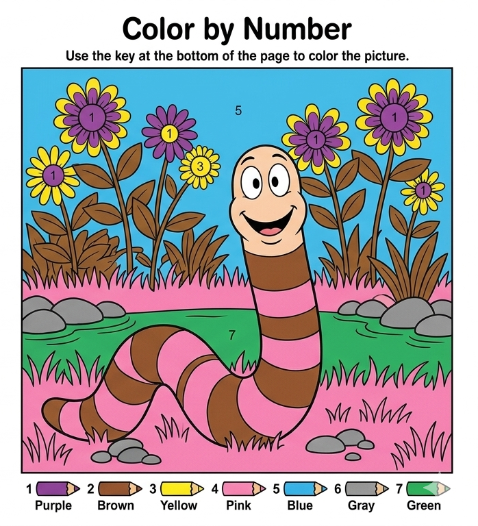 Color by Number “Earthworm Jim”
