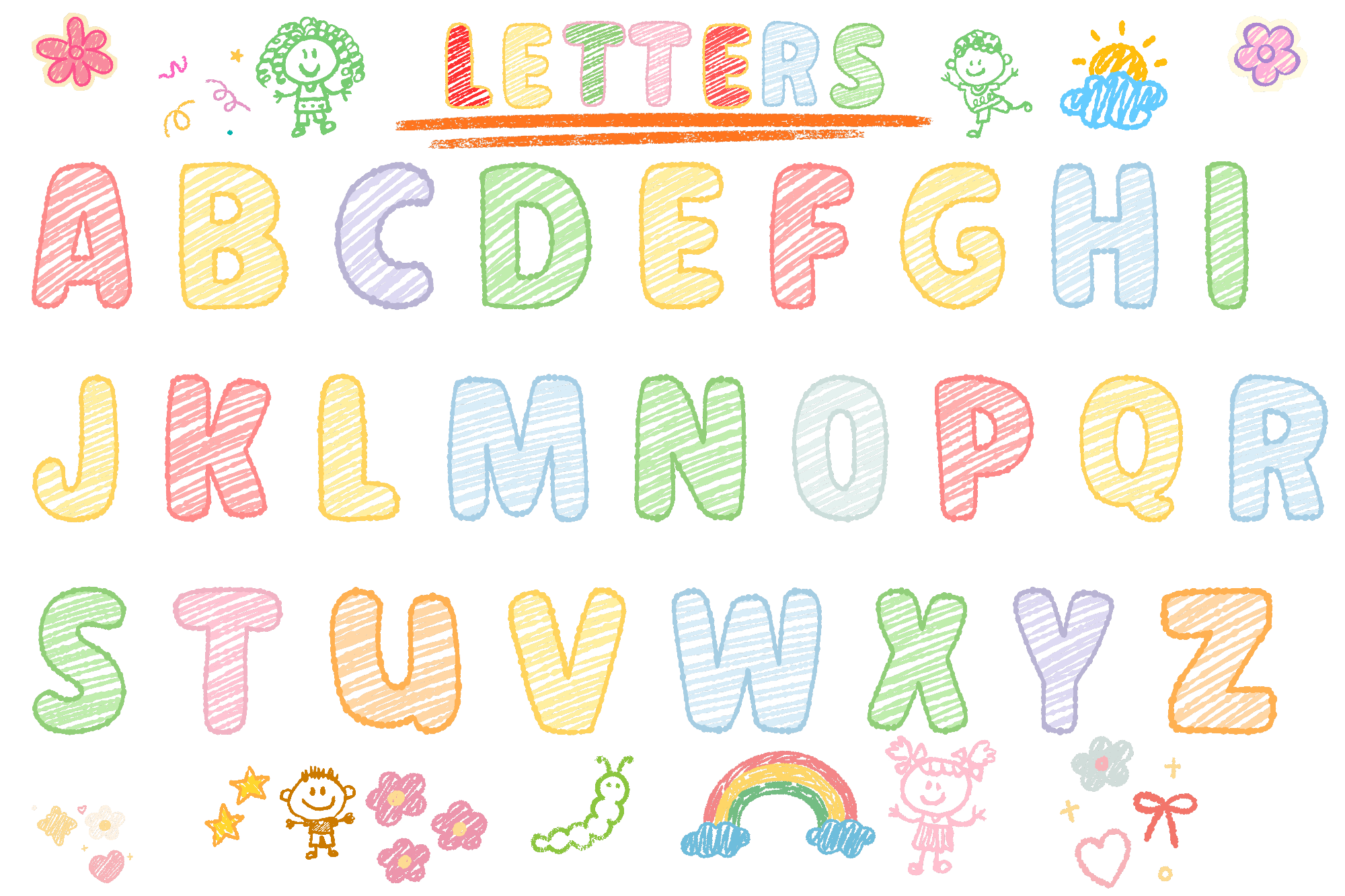 Doodle ABCs: The Crayon-Style Learning Mat